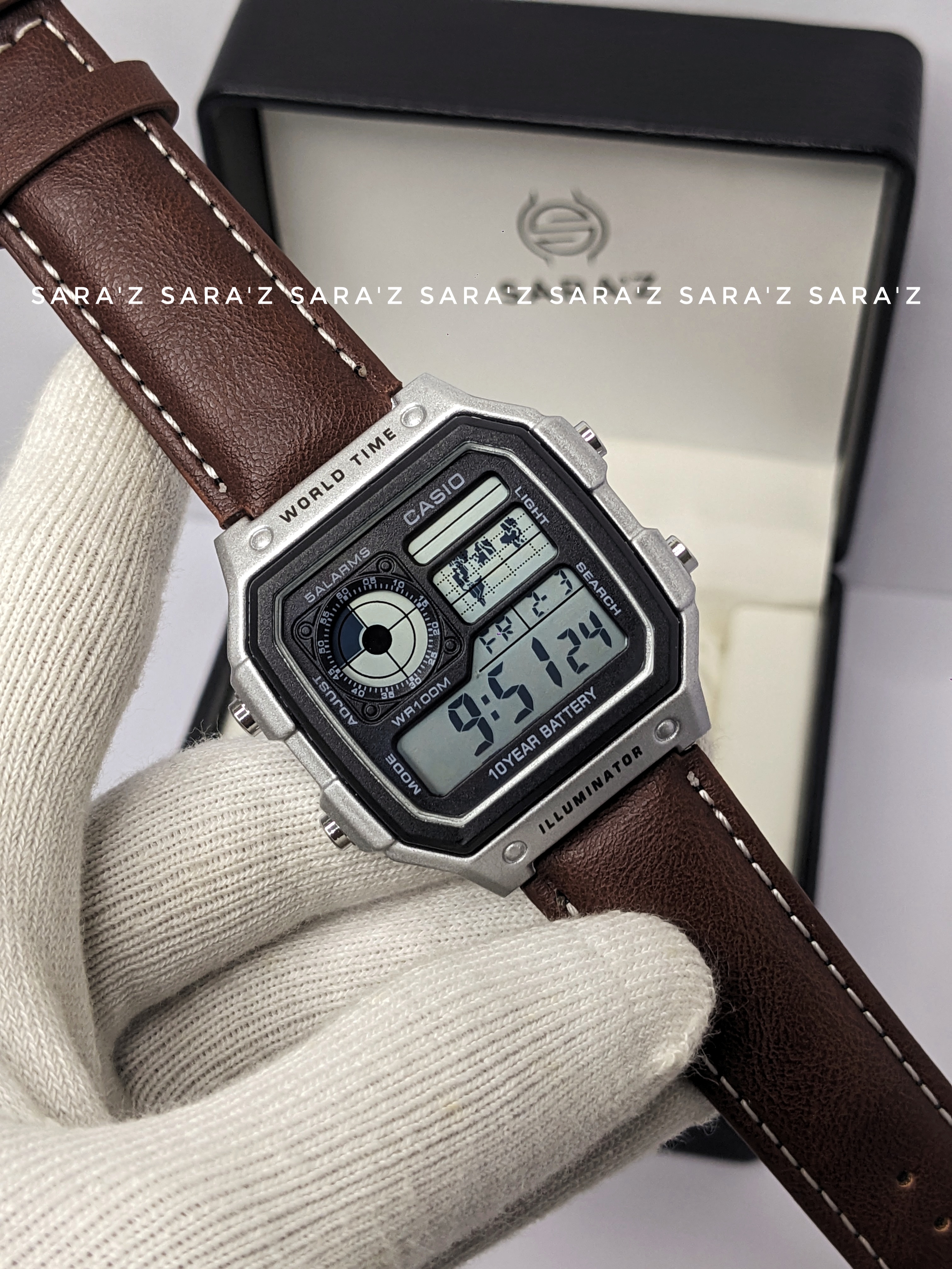 Casio Dark-Brown-White